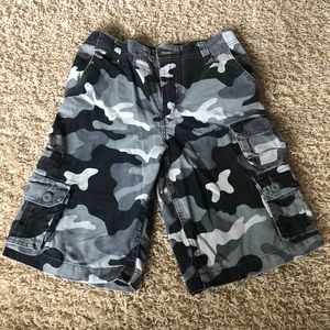 Black/Grey Camo Cargo Shorts